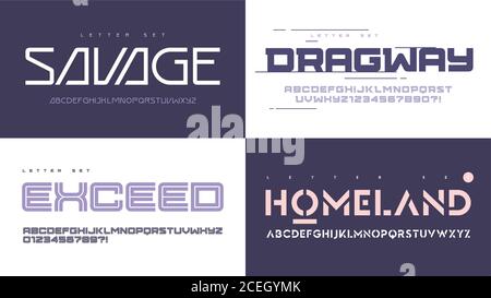 Vector modern uppercase letter sets with a different styles Stock Vector