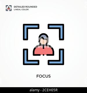 Focus detailed rounded lineal color. Modern vector illustration ...