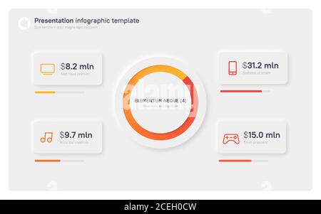 Presentation infographic template in a modern clean style. Four options Stock Vector