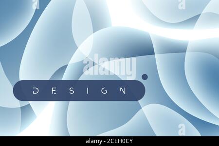 Futuristic technological minimalist vector background with monochrome fluid shapes Stock Vector