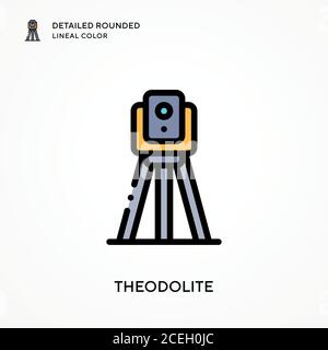 Theodolite detailed rounded lineal color. Modern vector illustration concepts. Easy to edit and customize. Stock Vector
