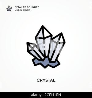 Crystal detailed rounded lineal color. Modern vector illustration concepts. Easy to edit and customize. Stock Vector