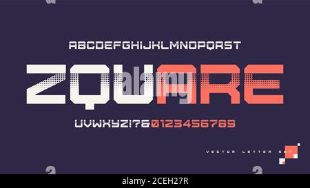 Contemporary geometric uppercase letter set, vector alphabet, typography Stock Vector