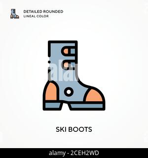 Boot detailed rounded lineal color vector icon. Illustration symbol ...