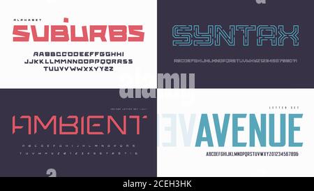 Vector modern uppercase letter sets with a different styles Stock Vector