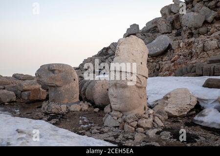 Statues on Nemrut mountain, Turkey (Nemrut Dağı) Stock Photo