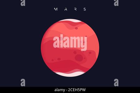Mars. The fourth planet from the Sun. Vector illustration Stock Vector