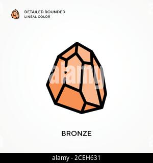 Bronze detailed rounded lineal color. Modern vector illustration concepts. Easy to edit and customize. Stock Vector