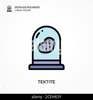 Tektite detailed rounded lineal color. Modern vector illustration concepts. Easy to edit and customize. Stock Vector