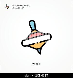Yule detailed rounded lineal color. Modern vector illustration concepts. Easy to edit and customize. Stock Vector