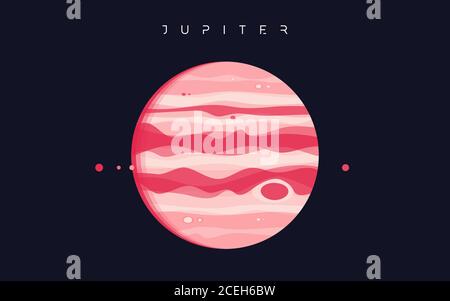 Jupiter. The fifth planet from the Sun. Vector illustration Stock Vector