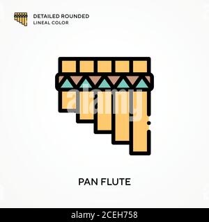 Pan flute detailed rounded lineal color. Modern vector illustration concepts. Easy to edit and customize. Stock Vector