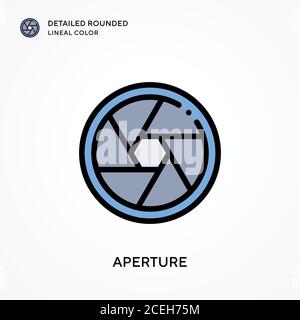 Photography detailed rounded lineal color. Modern vector illustration ...