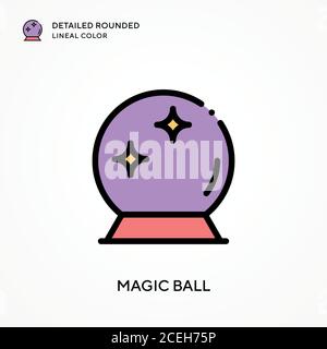 Magic ball detailed rounded lineal color. Modern vector illustration concepts. Easy to edit and customize. Stock Vector
