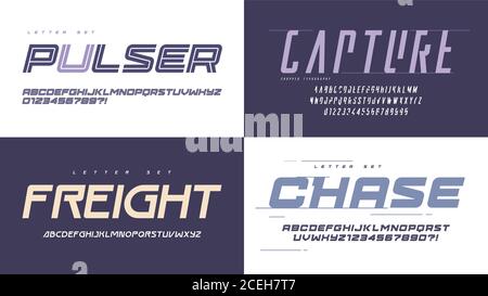 Vector modern uppercase letter sets with a different styles Stock Vector