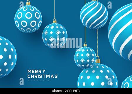 Christmas yellow balls with geometric pattern. Stock Vector