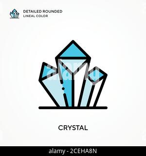 Crystal detailed rounded lineal color. Modern vector illustration concepts. Easy to edit and customize. Stock Vector