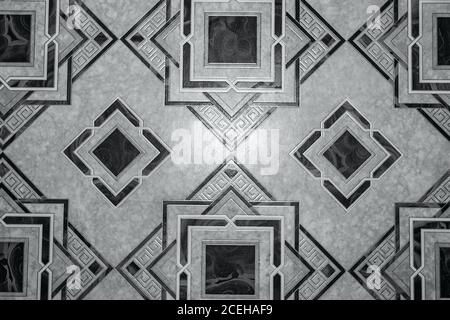 Linoleum with brown geometric pattern. Linoleum background texture Stock Photo