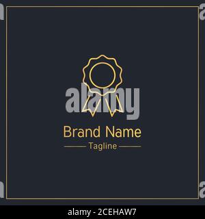 Rosette golden elegant logo design template Stock Vector