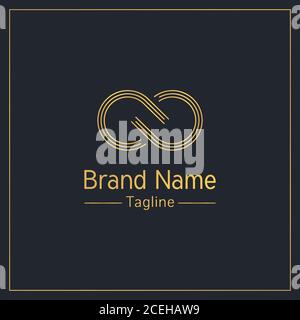 Infinity sign golden elegant logo design template Stock Vector
