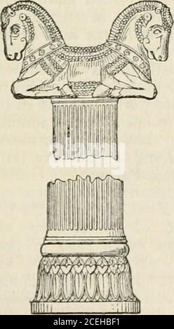 . Chambers's encyclopedia; a dictionary of universal knowledge for the people. Fig. 2.—Plan of Great Hall of Xerxes at Persepolis. Persepolis stand on lofty platforms, built with wallsof Cyclopean masonry, and approached by magniti-cent flights of stairs, adorned, like the palaces, with. Stock Photo