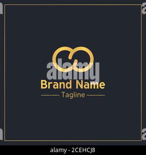Infinity sign golden modern logo design template Stock Vector