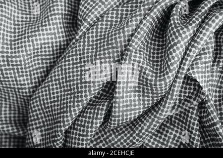 Grey polka dots fabric texture background Stock Photo