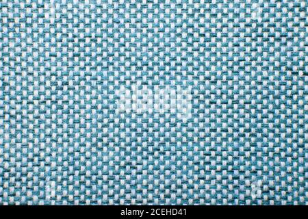 Blue checkered Rough Fabric Texture, Pattern, Background Stock Photo