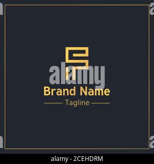 Letter F golden professional modern logo design template Stock Vector