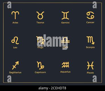 Set of zodiac signs design template Stock Vector