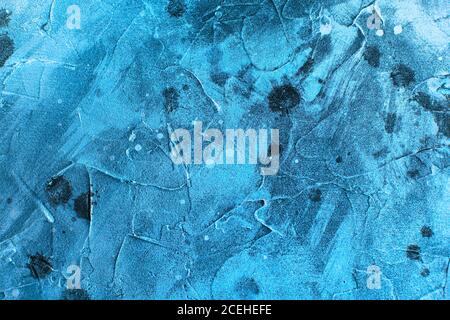 blue abstract background texture with plaster stains and splashes Stock Photo