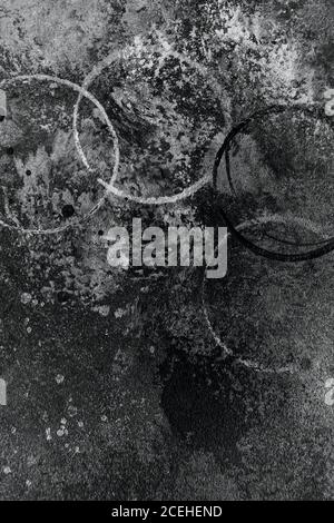 grey abstract background texture with plaster stains and splashes. Textured gray old shabby surface Stock Photo