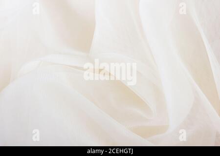 chiffon tulle fabric textured background. pleated skirt fabric texture. closeup plisse fabric texture pattern Stock Photo