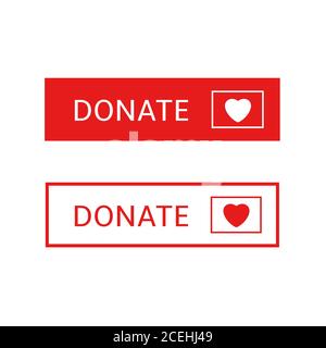 Donate button icons4 Stock Vector