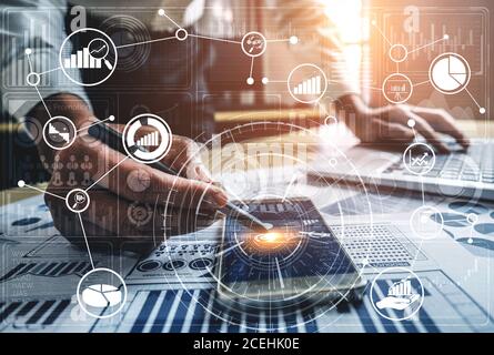 Big Data Technology for Business Finance Concept. Stock Photo