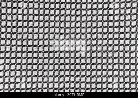 Black and white textured checkered fabric for background Stock Photo