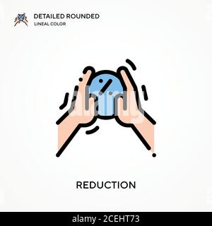 Reduction detailed rounded lineal color vector icon. Illustration symbol design template for web mobile UI element. Perfect color modern pictogram on Stock Vector