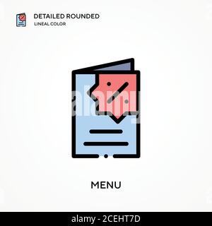 Menu detailed rounded lineal color vector icon. Illustration symbol design template for web mobile UI element. Perfect color modern pictogram on edita Stock Vector