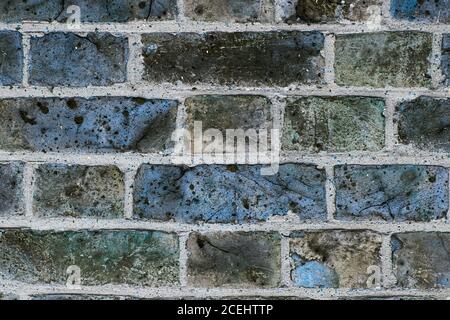 Grey and blue grunge brick wall background texture Stock Photo