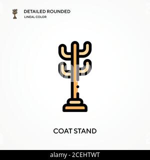 Coat rack detailed rounded lineal color vector icon. Illustration ...