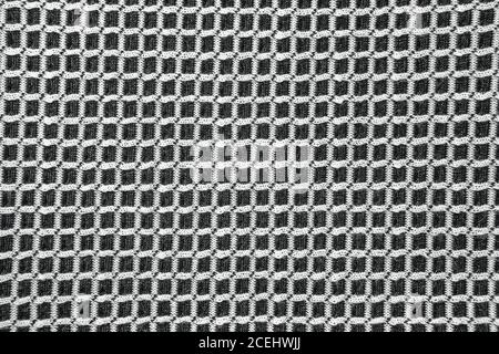 Black and white textured checkered fabric for background Stock Photo