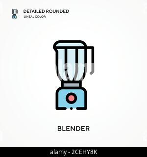 Blender detailed rounded lineal color vector icon. Illustration symbol design template for web mobile UI element. Perfect color modern pictogram on ed Stock Vector