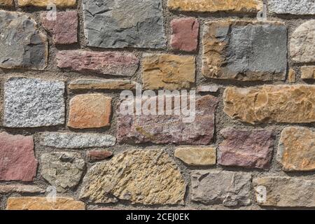 The wall of a new construction old theme house in the mountains, GIstáin, Spain. Stock Photo