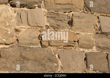 Fragment of the wall of an old church in Aragón, Spain. Stock Photo