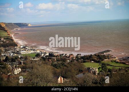 Sidmouth beach in Devon Stock Photo