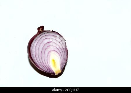 Purple onion on a white background. Red sliced onion isolated Stock Photo