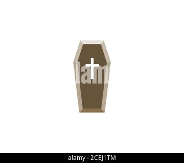 Coffin, death, funeral, halloween icon. Vector illustration, flat design. Stock Vector