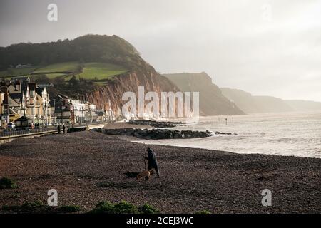 Sidmouth beach in Devon Stock Photo