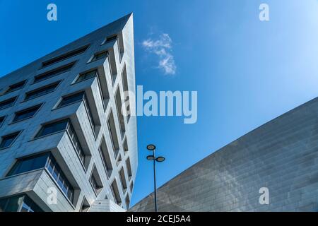The Leuphana University Lüneburg, central building, designed by Daniel Libeskind, Lower Saxony, Germany Stock Photo