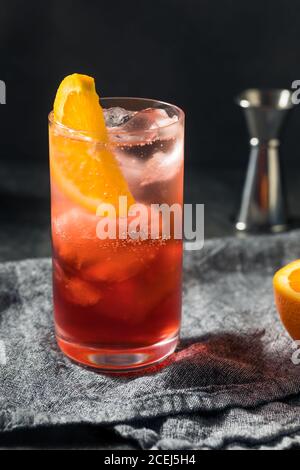 Boozy Refreshing Americano Cocktail with Orange and Gin Stock Photo